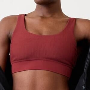 Athleta Exhale Rib Bra Coffeeberry Women's Size Medium D-DD New With Tags